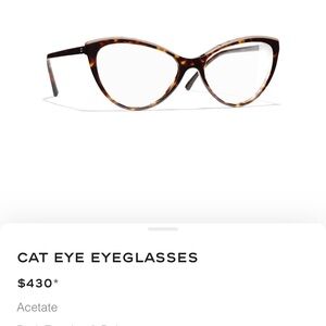 CHANEL Tortoiseshell Cat Eye Glasses - optical